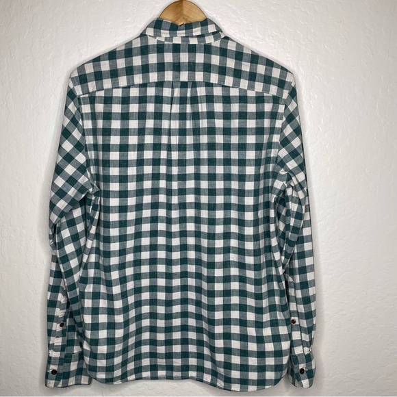 J. Crew Homespun Checkered Plaid Button Down Pocket Shirt Men’s Sz. M Green Slim - Picture 7 of 8